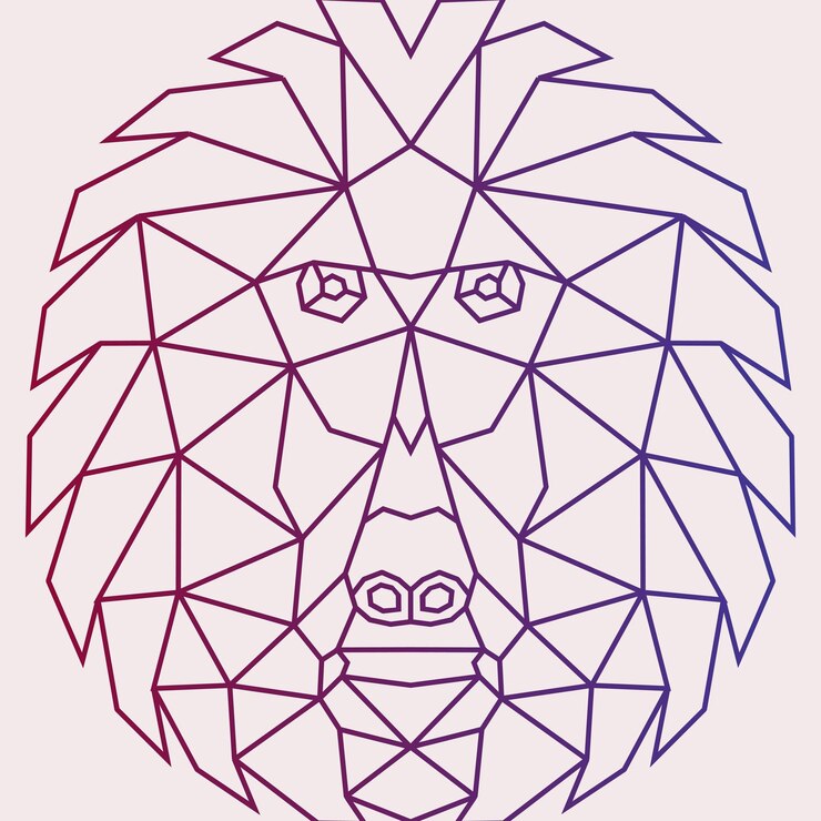 Vector imagen de logotipo de línea poligonal de babuino