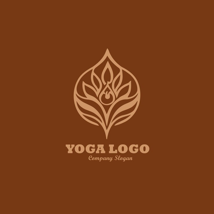 Imagen del logotipo de lujo de loto de yoga vectorial
