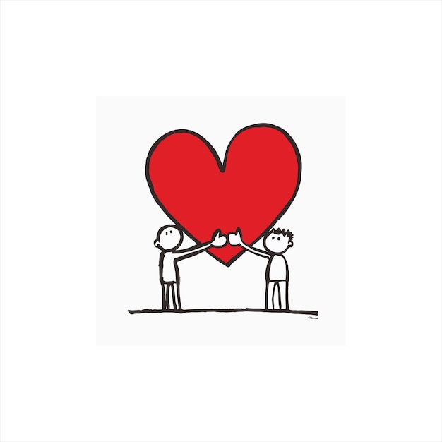 imagen de logotipo simple de dos personas sosteniendo un corazón