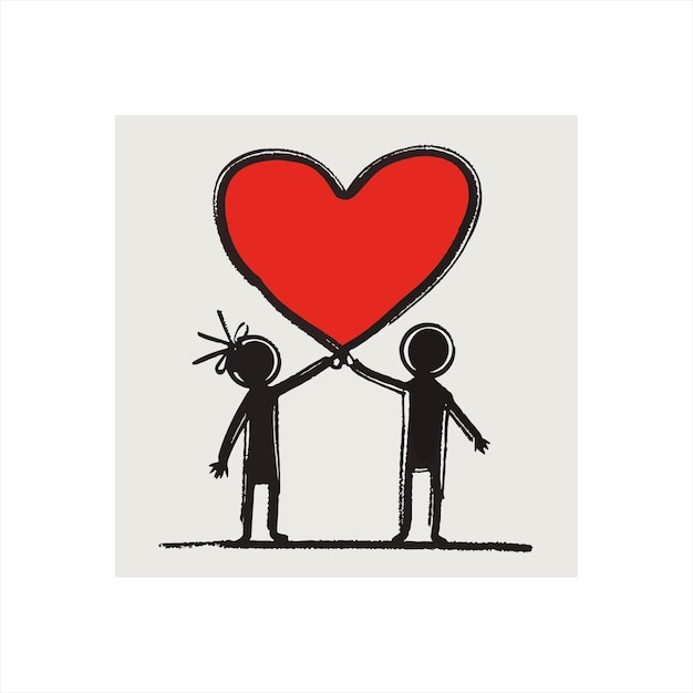 imagen de logotipo simple de dos personas sosteniendo un corazón