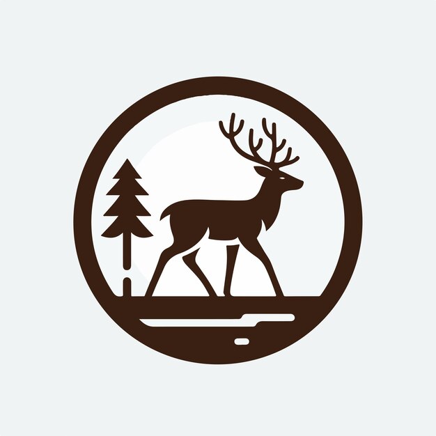 Imagen del logotipo vectorial del ciervo con la belleza de sus cuernos