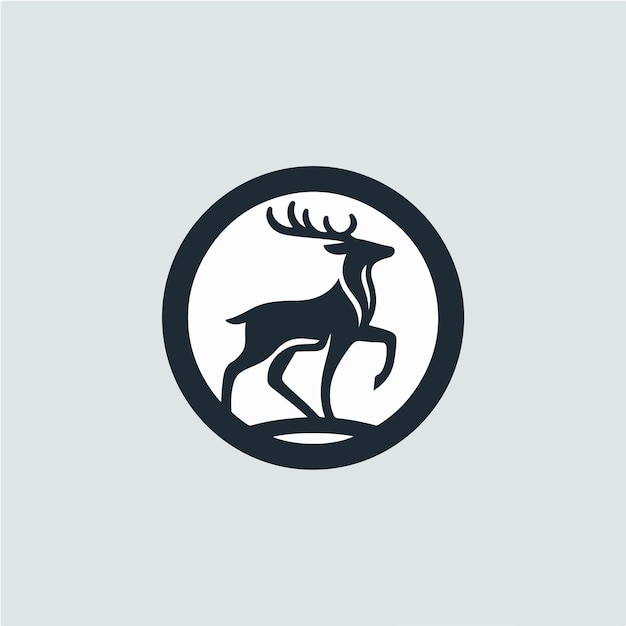 Imagen del logotipo vectorial del ciervo con la belleza de sus cuernos