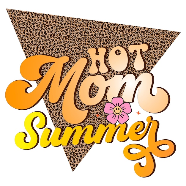 Una imagen de un logotipo de verano de mamá caliente con una flor.