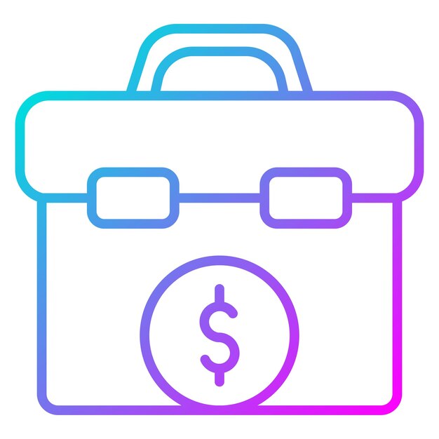una imagen de un maletín con un signo de dólar en la parte superior