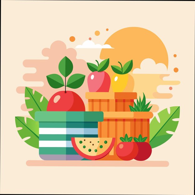 una imagen de manzanas manzanas y una caja de frutas