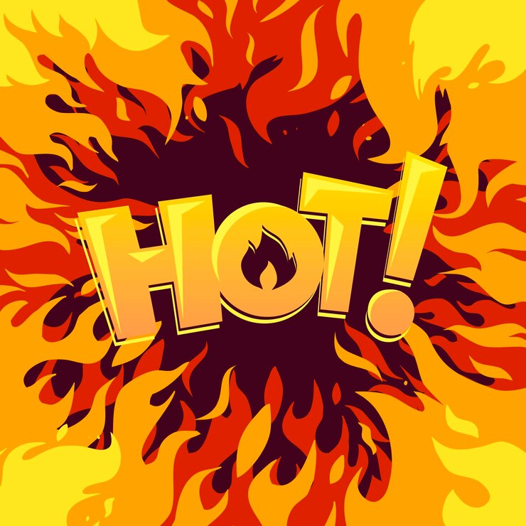 Vector imagen de un marco de fuego caliente es caliente