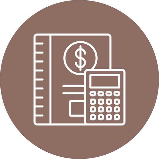 una imagen marrón y blanca de una calculadora y una calculadora