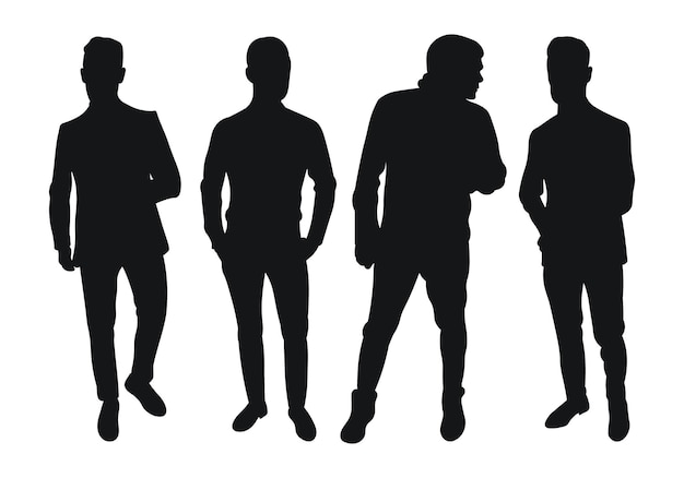 Imagen masculino siluetas Gente humano persona hombre hombres tipo lad muchacho joven empresarios trabajadores