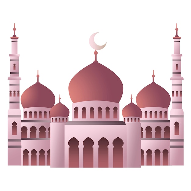 Vector una imagen de una mezquita con una mezquita en el fondo