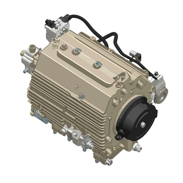Vector una imagen de un motor de coche con el motor removido