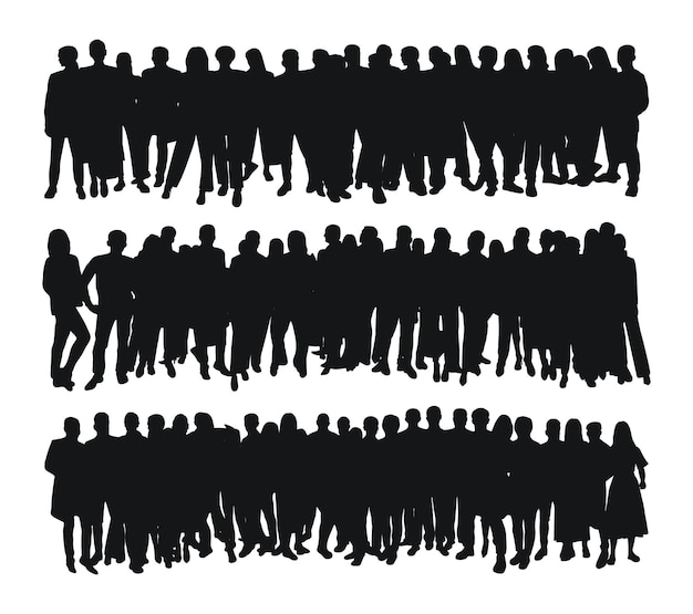 Imagen de multitud silueta grupo de personas formas de cuerpo masculino y femenino