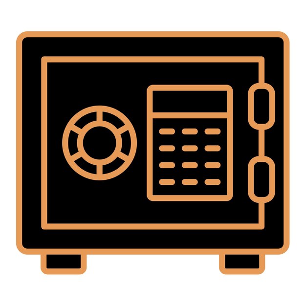 una imagen negra y naranja de un teléfono con un círculo y un círculo en la parte inferior