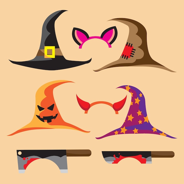 La imagen del paquete de sombreros de halloween para el concepto de vacaciones