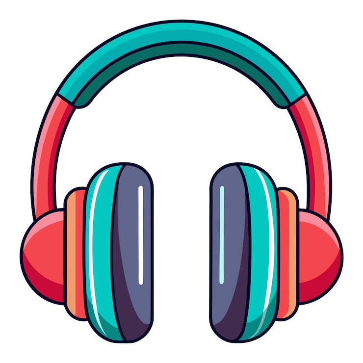 Vector una imagen de un par de auriculares con un diseño azul y verde