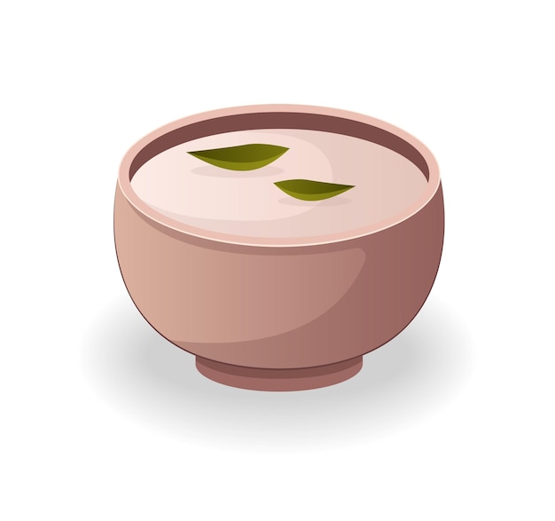 Imagen de una pegatina de comida asiática colorida Una deliciosa sopa tradicional asiática