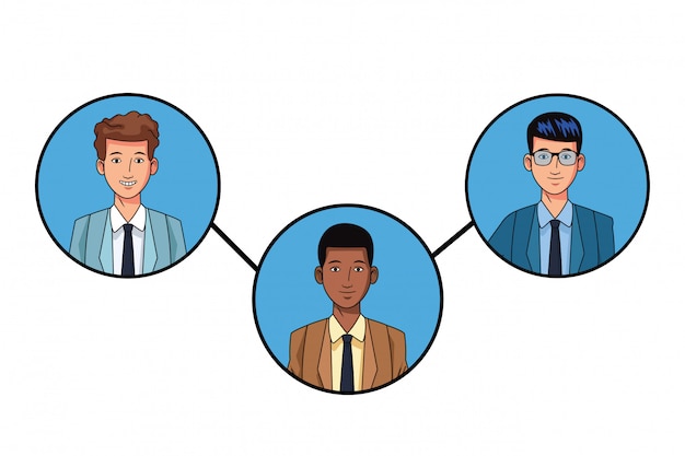 Imagen de perfil de avatar de hombres de negocios en ronda
