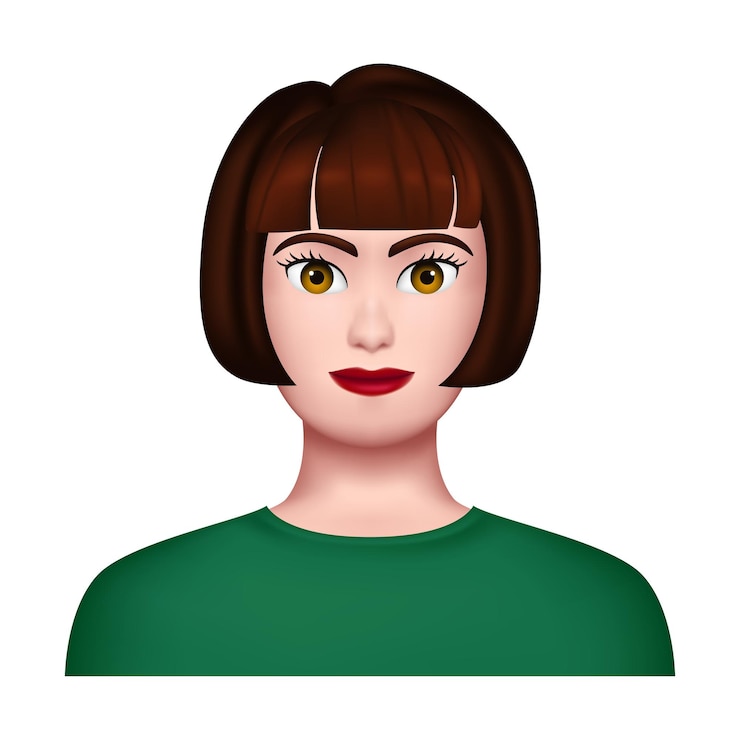 Vector imagen de perfil de mujer avatar gráfico 3d