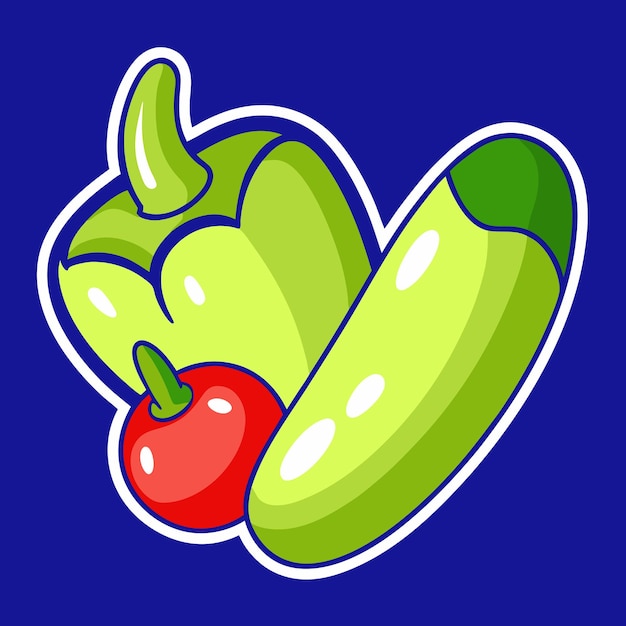 una imagen de un pimiento verde y un pimiento rojo