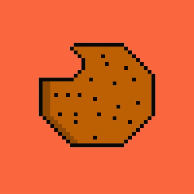 Una imagen de pixel art de una galleta de pollo a la que le han quitado un bocado.