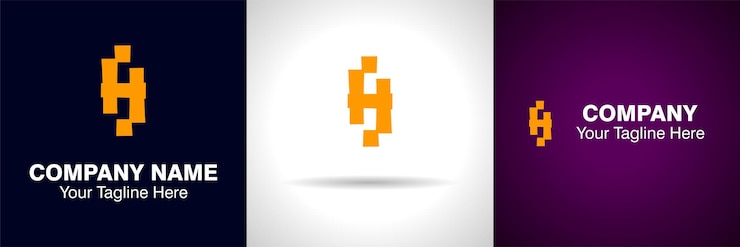 Vector una imagen pixelada con la letra h y el logo de la letra h