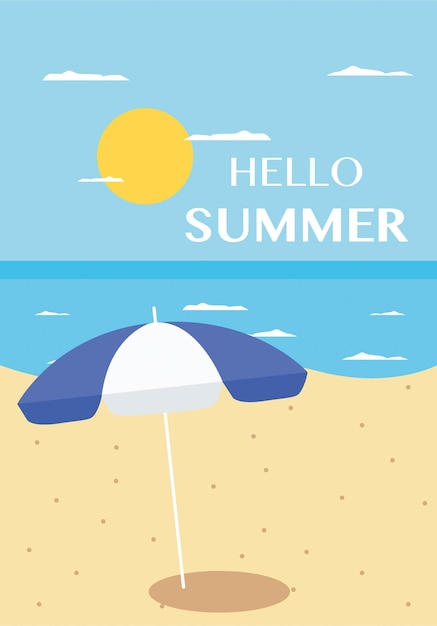 Imagen plana vectorial cartel con el mar y la playa concepto de relajación perfecto para un puesto de venta de verano o bannerx9xA