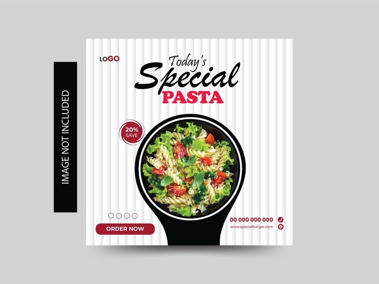 una imagen de un plato de pasta con las palabras pasta especial