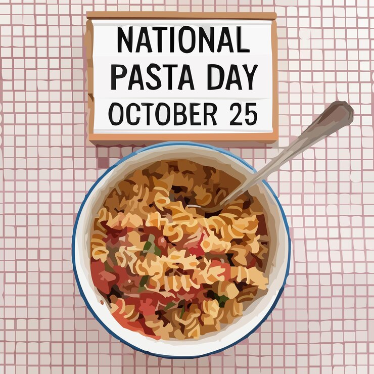 Vector imagen promocional para el día mundial de la pasta ilustración para cartel y pancarta