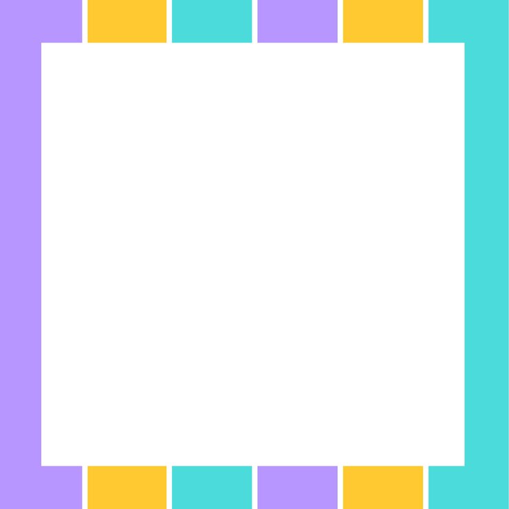 Vector una imagen púrpura y amarilla de un marco con una línea de color arco iris