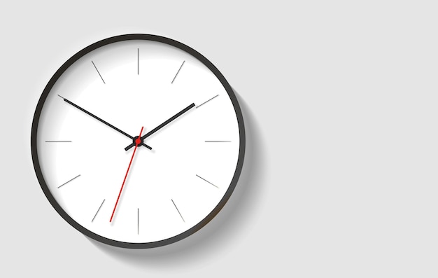 Imagen de reloj clásico en un temporizador de estilo plano realista sobre un fondo blanco Reloj de negocios Diseño vectorial