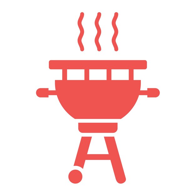 una imagen roja y blanca de una barbacoa con un fondo rojo