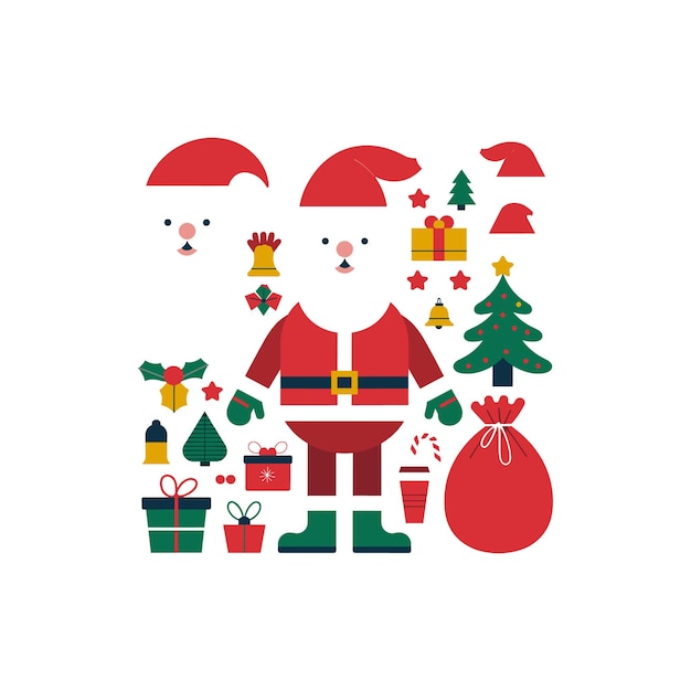 una imagen de Santa y regalos de Navidad con un sombrero de Santa