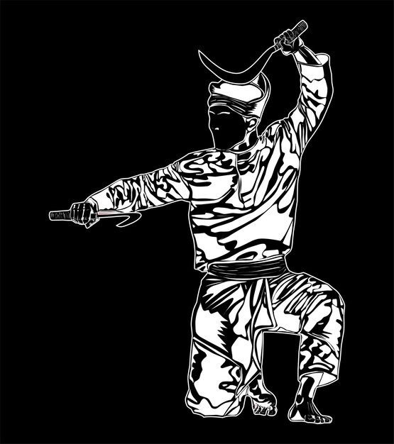 imagen de silueta de movimiento silat