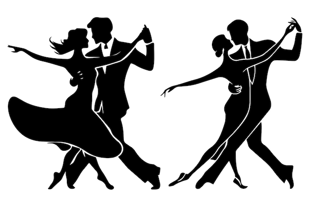 Una imagen en silueta de una pareja bailando sus cuerpos entrelazados en una danza armoniosa