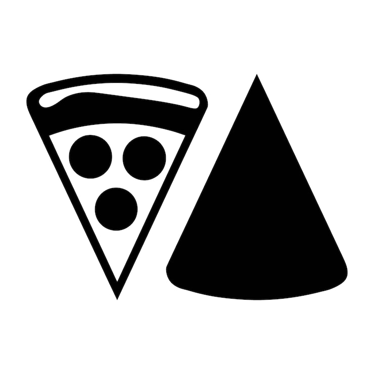Vector imagen de la silueta de una rebanada de pizza