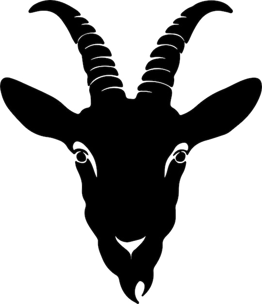 Imagen de silueta vectorial de cabeza de cabra y ilustración de la imagen de cabeza de Cabra