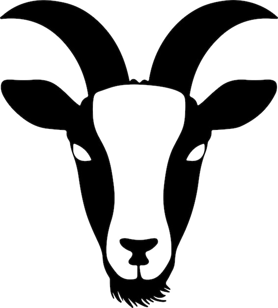 Imagen de silueta vectorial de cabeza de cabra y ilustración de la imagen de cabeza de Cabra