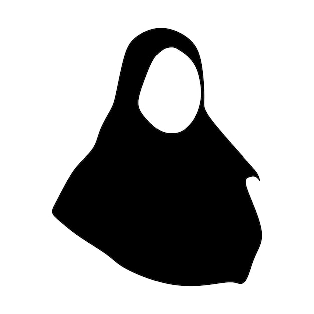 Imagen de silueta vectorial de mujer musulmana con hijab mujer árabe para la tienda de hijab registro de la tienda musulmana