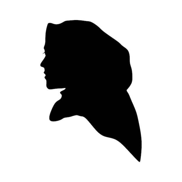 Imagen de silueta vectorial de mujer musulmana con hiyab Mujer árabe asiática para el icono de la tienda Hijab Templa