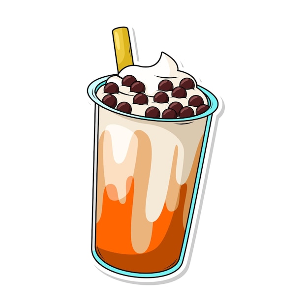 una imagen de una taza de batido de chocolate con bayas en él