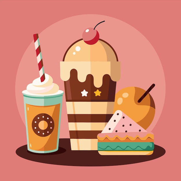 una imagen de una taza de helado con una cereza en ella