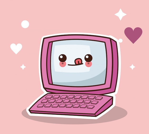 Imagen de la tecnología informática kawaii | Vector Premium Imagen de la tecnología informática kawaii | Vector Premium