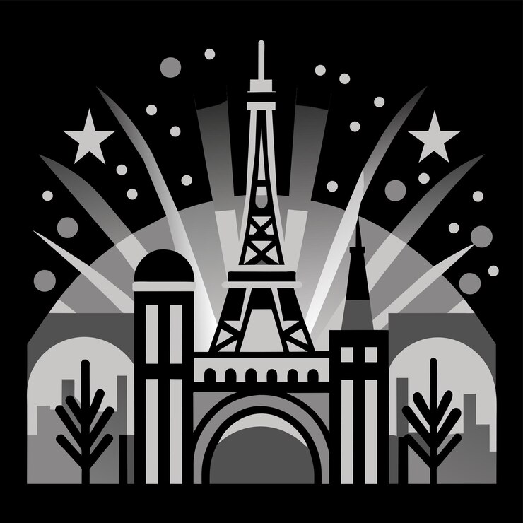 Vector una imagen de la torre eiffel desde parís