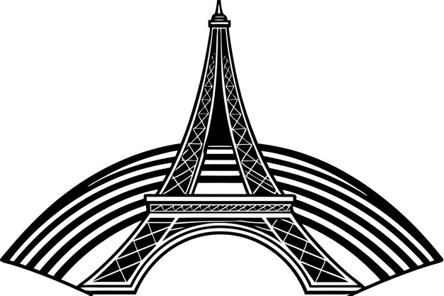 una imagen de una torre con la Torre Eiffel en el fondo
