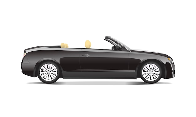 Imagen tridimensional de un coche negro aislado sobre un fondo blanco