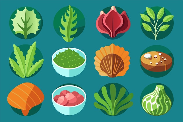 una imagen de una variedad de frutas y verduras