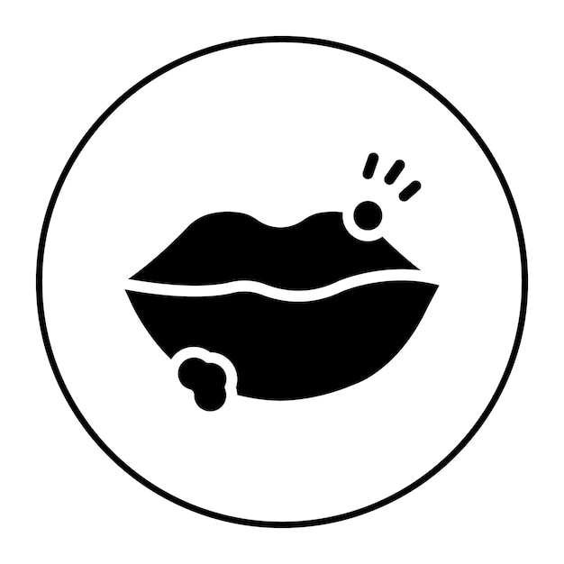 Imagen del vector del icono del herpes Se puede utilizar para la dermatología