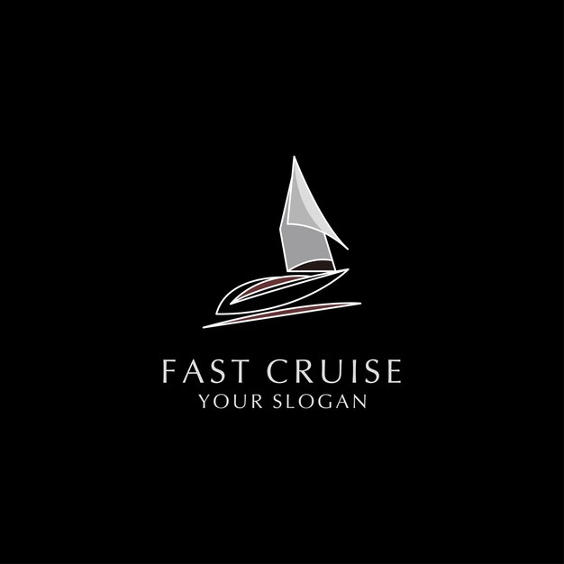 Imagen de vector de icono de logotipo de crucero rápido