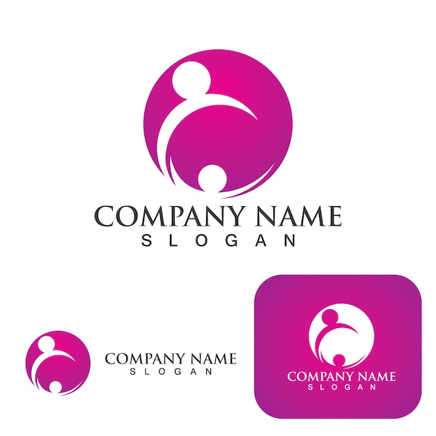 Imagen de vector de logotipo de cuidado familiar de adopción