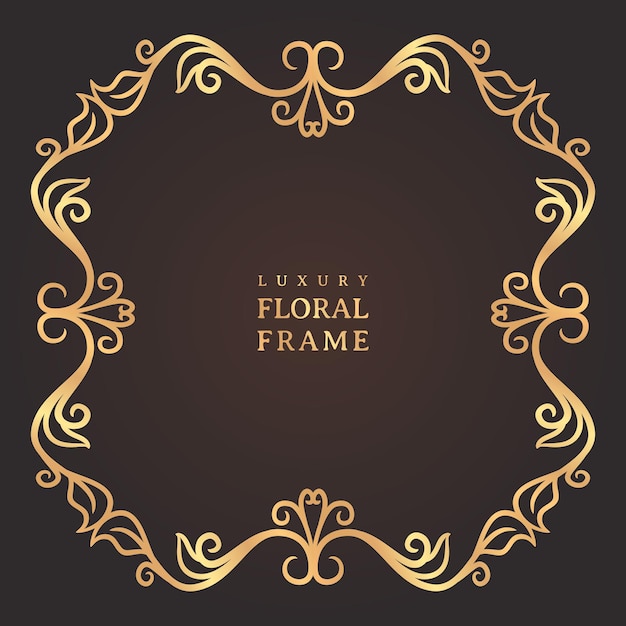 Vector imagen de vector de marco decorativo de oro vintage de lujo elegante