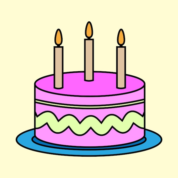 Imagen de vector de pastel de cumpleaños